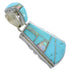 Genuine Sterling Silver Turquoise And Opal Pendant EX44359